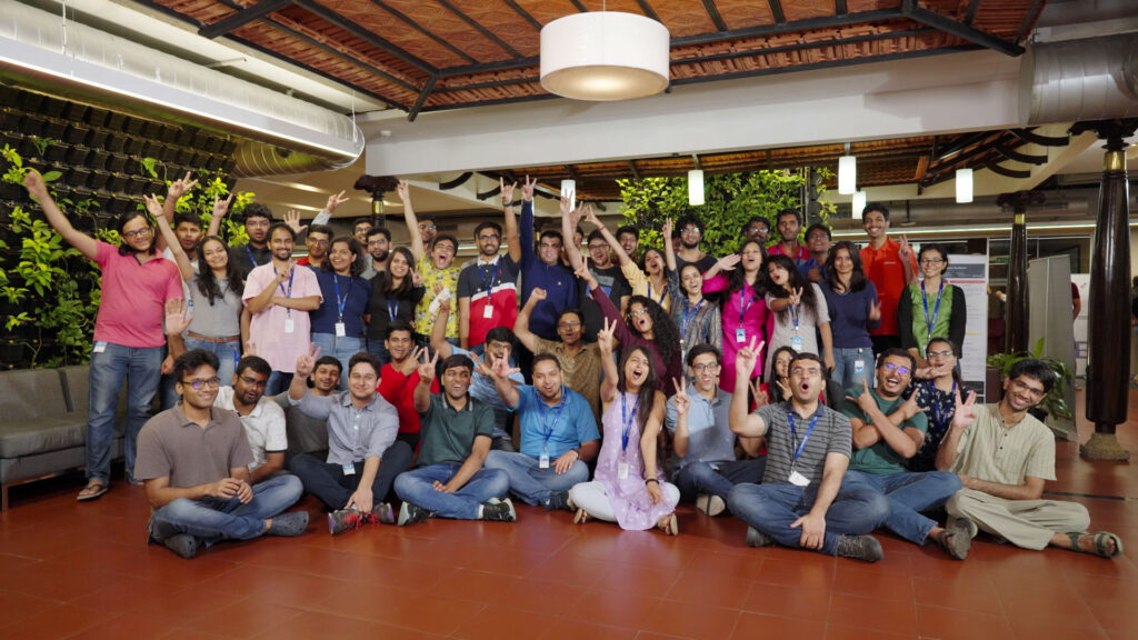 a group of people from the Microsoft Research India Lab posing for a photo